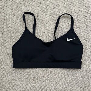 Nike Women's Black Sports Bra with White Logo